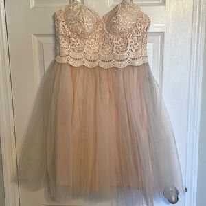 LONDON pink tulle lace bustier dress